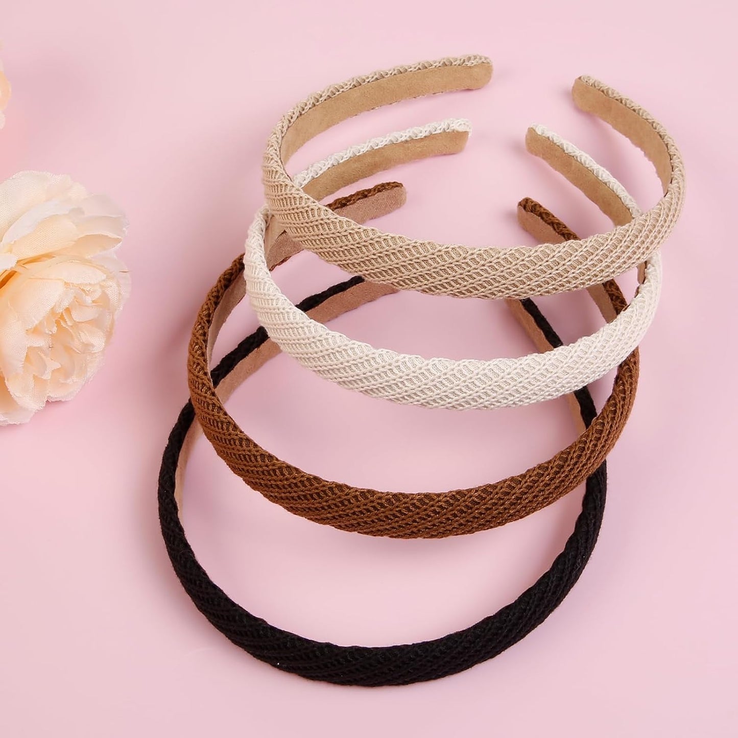 Headbands for Women Thin Knitted Hairbands Fashion Non Slip Headband for Women's Hair Cute Solid Colors Hair Accessories 4 PCS